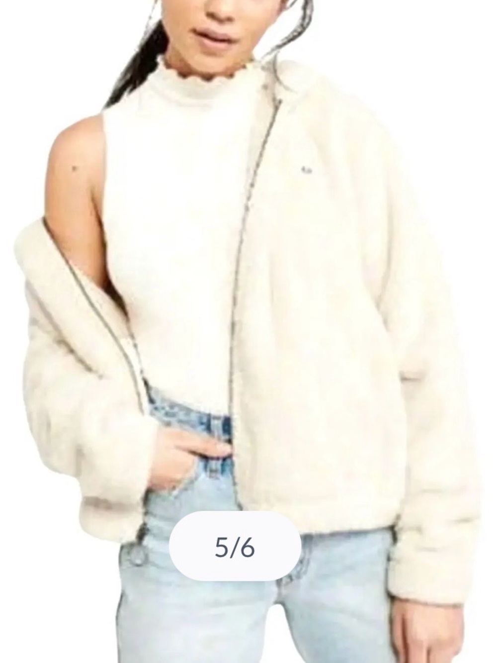 Abercrombie & Fitch full-zip sherpa hoodie jacket.